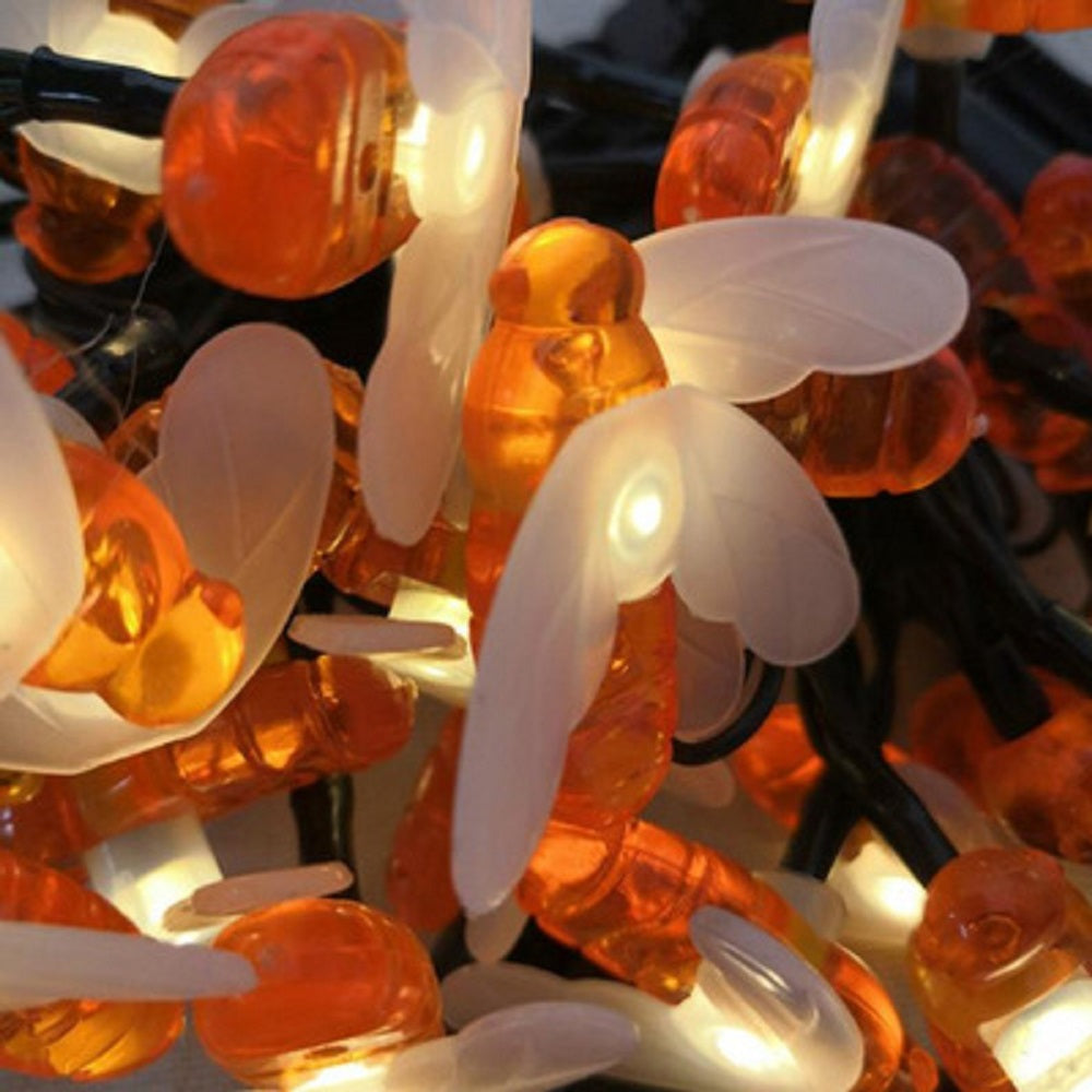 Solar String Lights With 20 LED Cute Bee For Wilko Garden