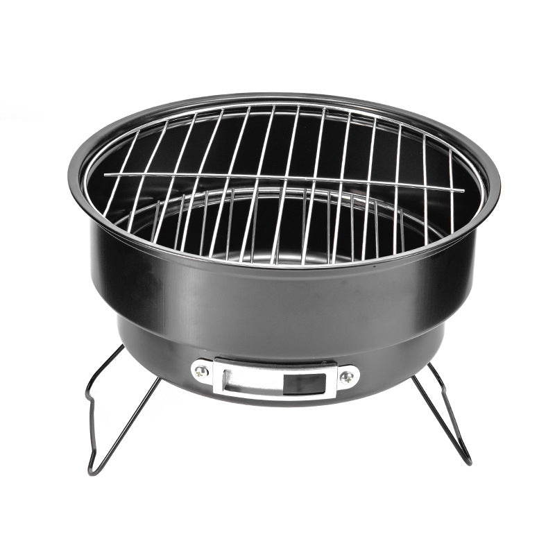 Portable Barbecue Grill Barrel Folding Round Stove Charcoal